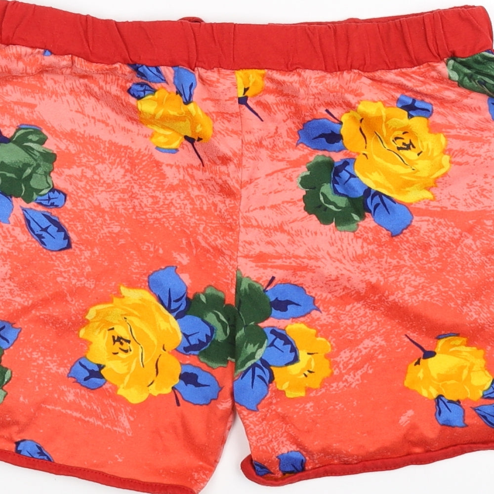 Preworn Womens Red Floral  Hot Pants Shorts Size XL