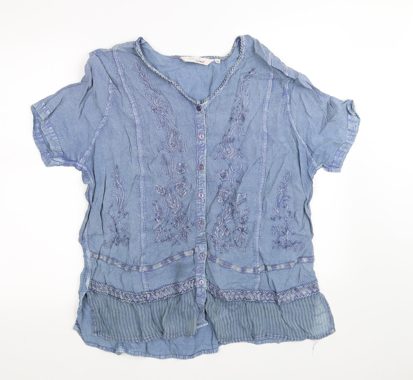 EWM Womens Blue   Basic T-Shirt Size 22