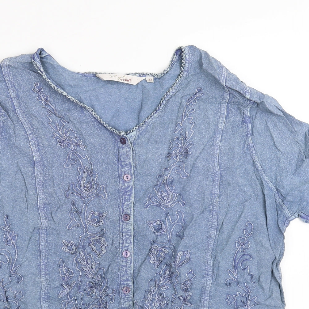 EWM Womens Blue   Basic T-Shirt Size 22
