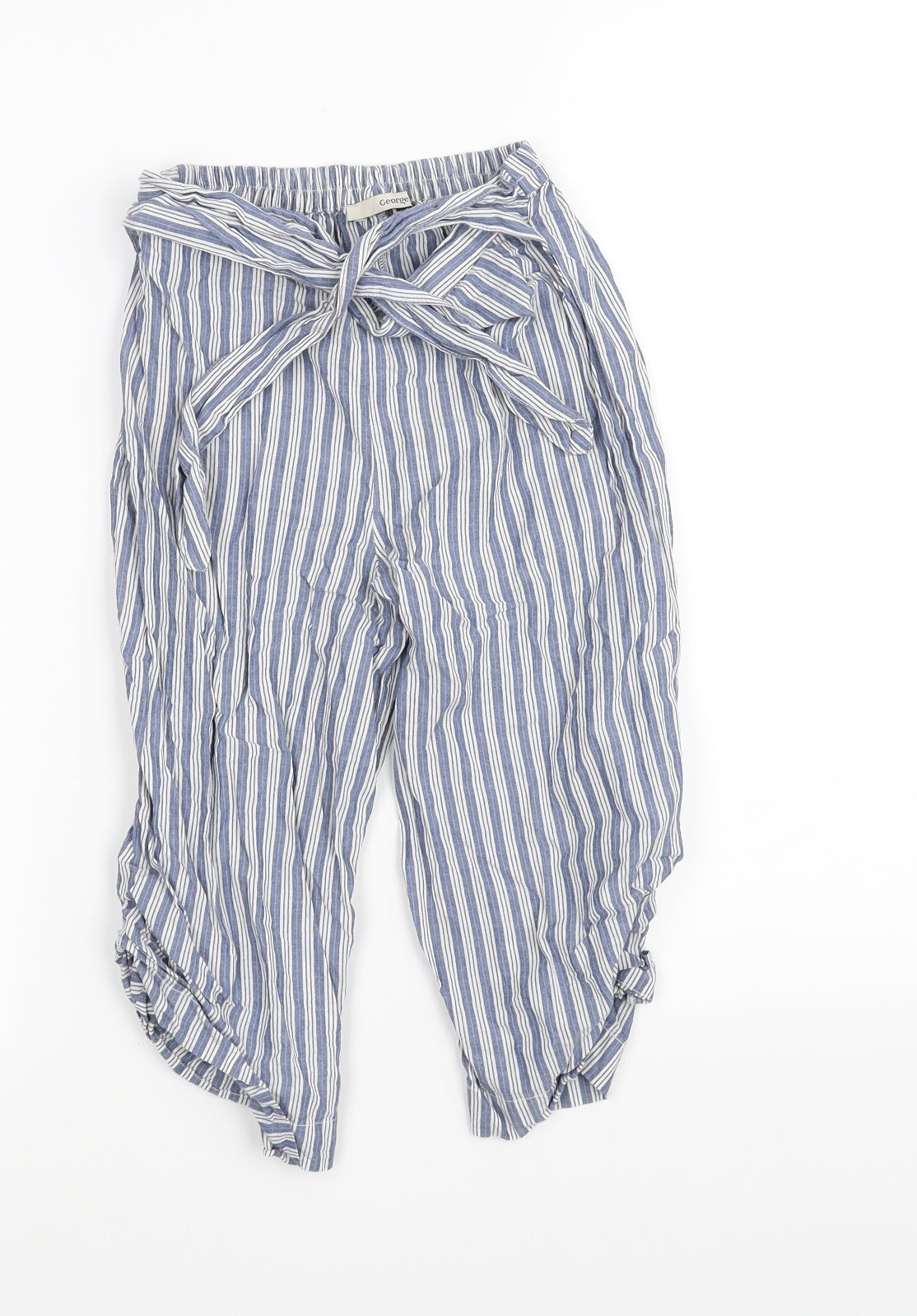 George Girls Blue Striped  Sweatpants Trousers Size 8-9 Years