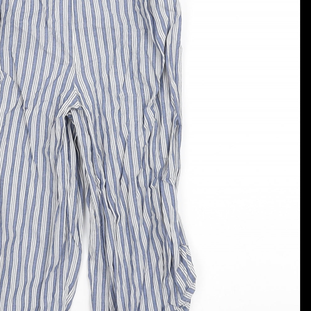 George Girls Blue Striped  Sweatpants Trousers Size 8-9 Years