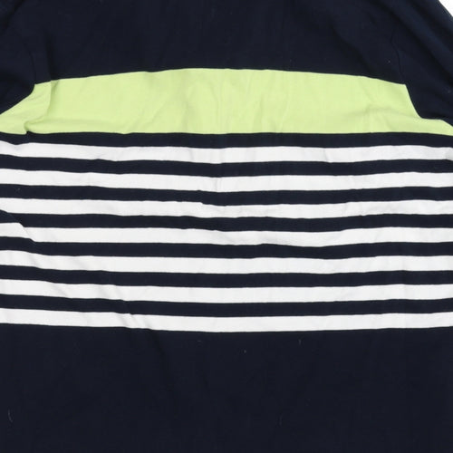 Maine New England Womens Blue Striped  Basic Polo Size 20
