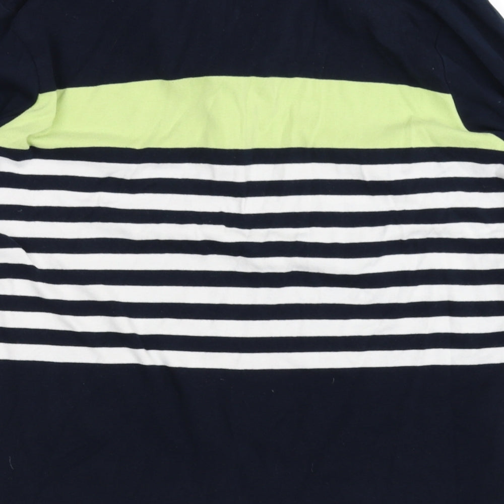 Maine New England Womens Blue Striped  Basic Polo Size 20