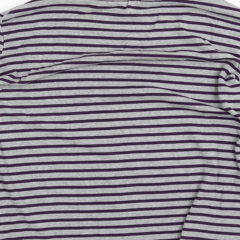 Maine New England Womens Grey Striped  Basic T-Shirt Size 22