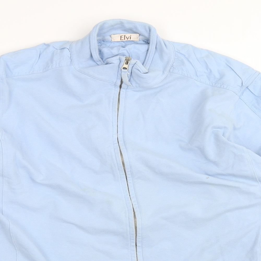 ELVI Womens Blue   Full Zip Jumper Size L