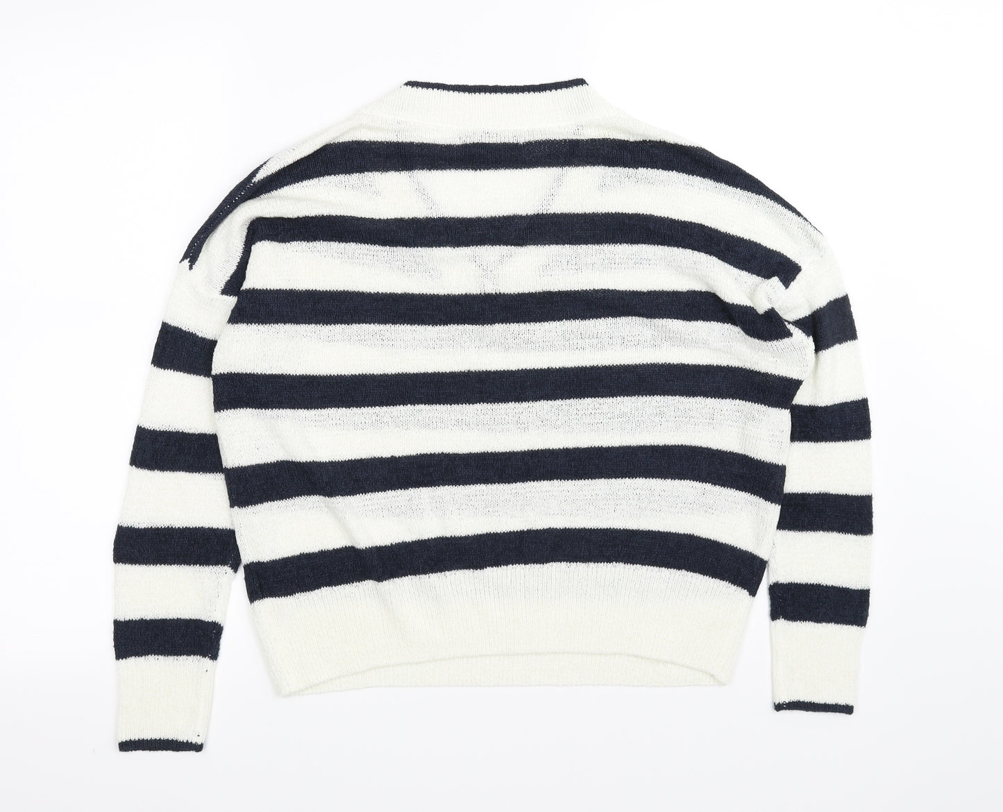 Primark Womens White Striped  Pullover Jumper Size 6