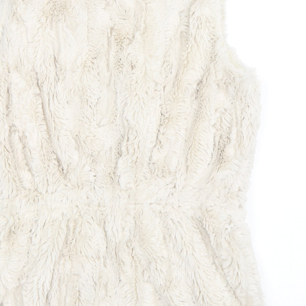 Melody Womens White   Gilet Waistcoat Size S