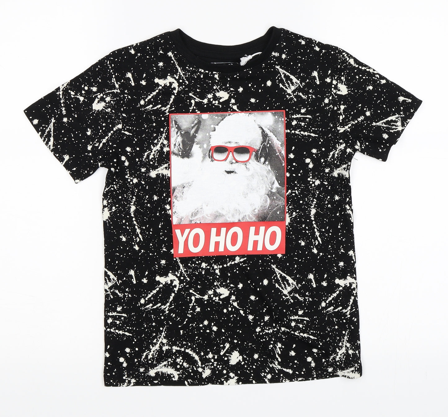 NEXT Boys Black   Basic T-Shirt Size 7 Years  - Christmas Tshirt
