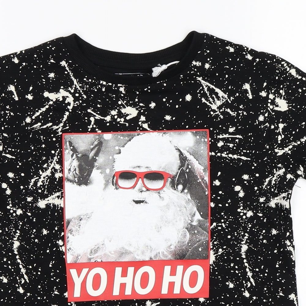 NEXT Boys Black   Basic T-Shirt Size 7 Years  - Christmas Tshirt