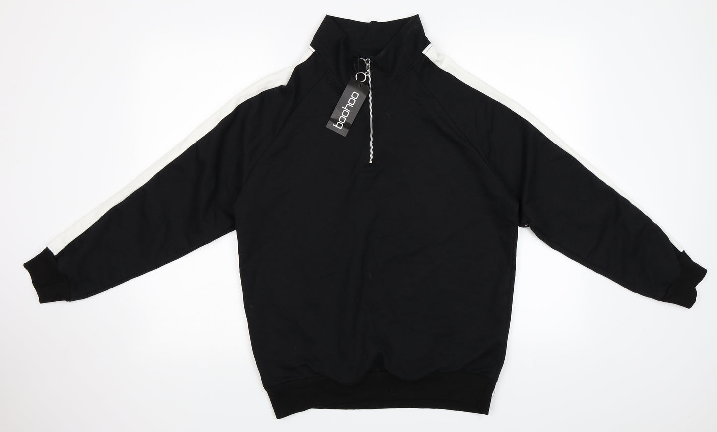 Boohoo Womens Black   Pullover Sweatshirt Size 14