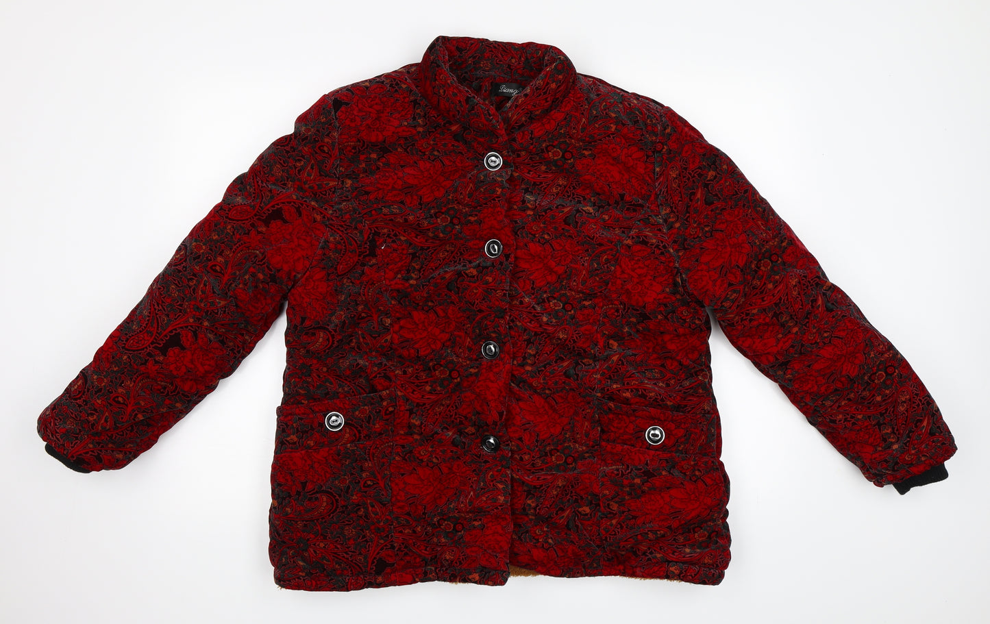 Liang Ya Womens Red Paisley  Jacket  Size 5XL