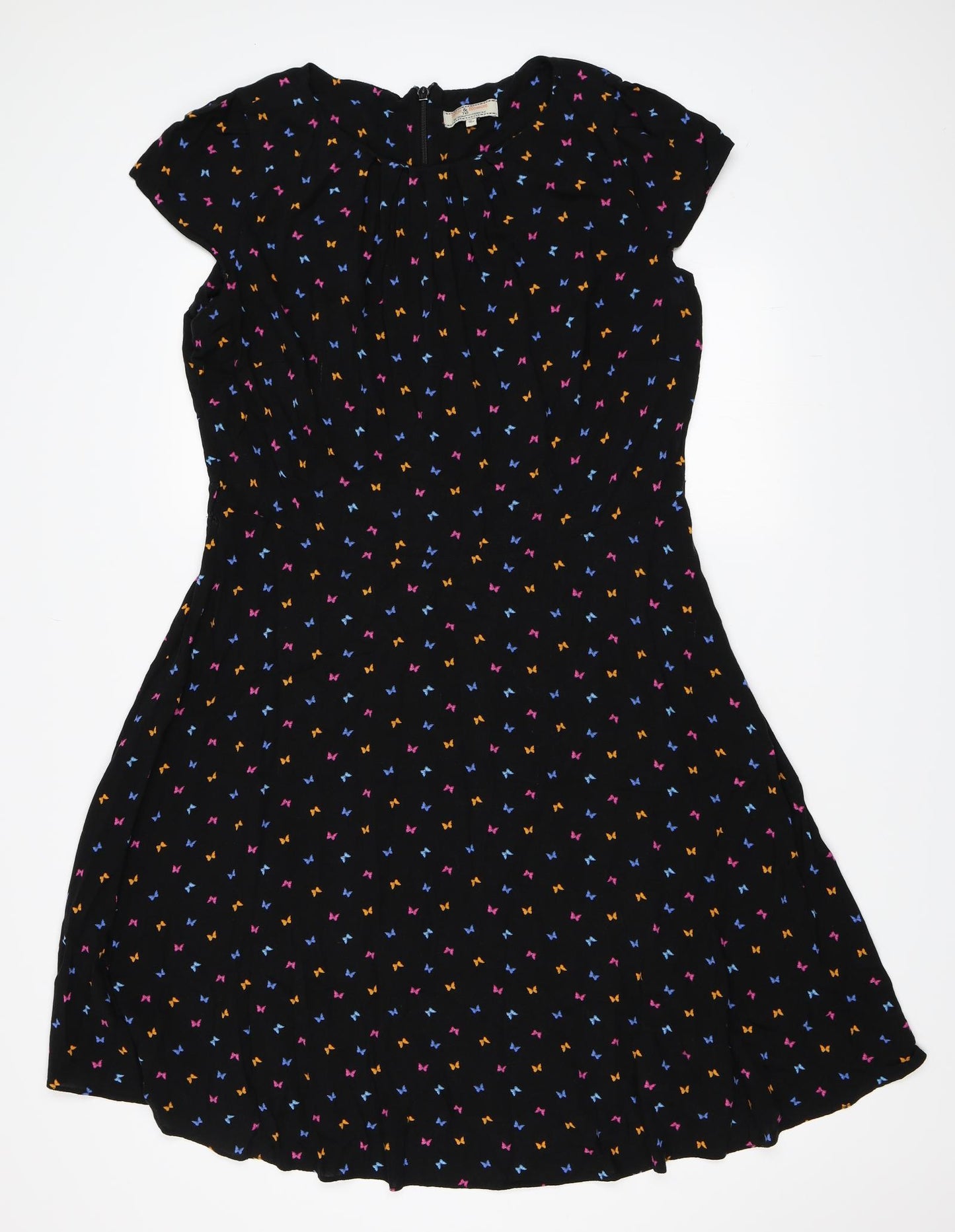 Dorothy Perkins Womens Black Animal Print  Skater Dress  Size 18