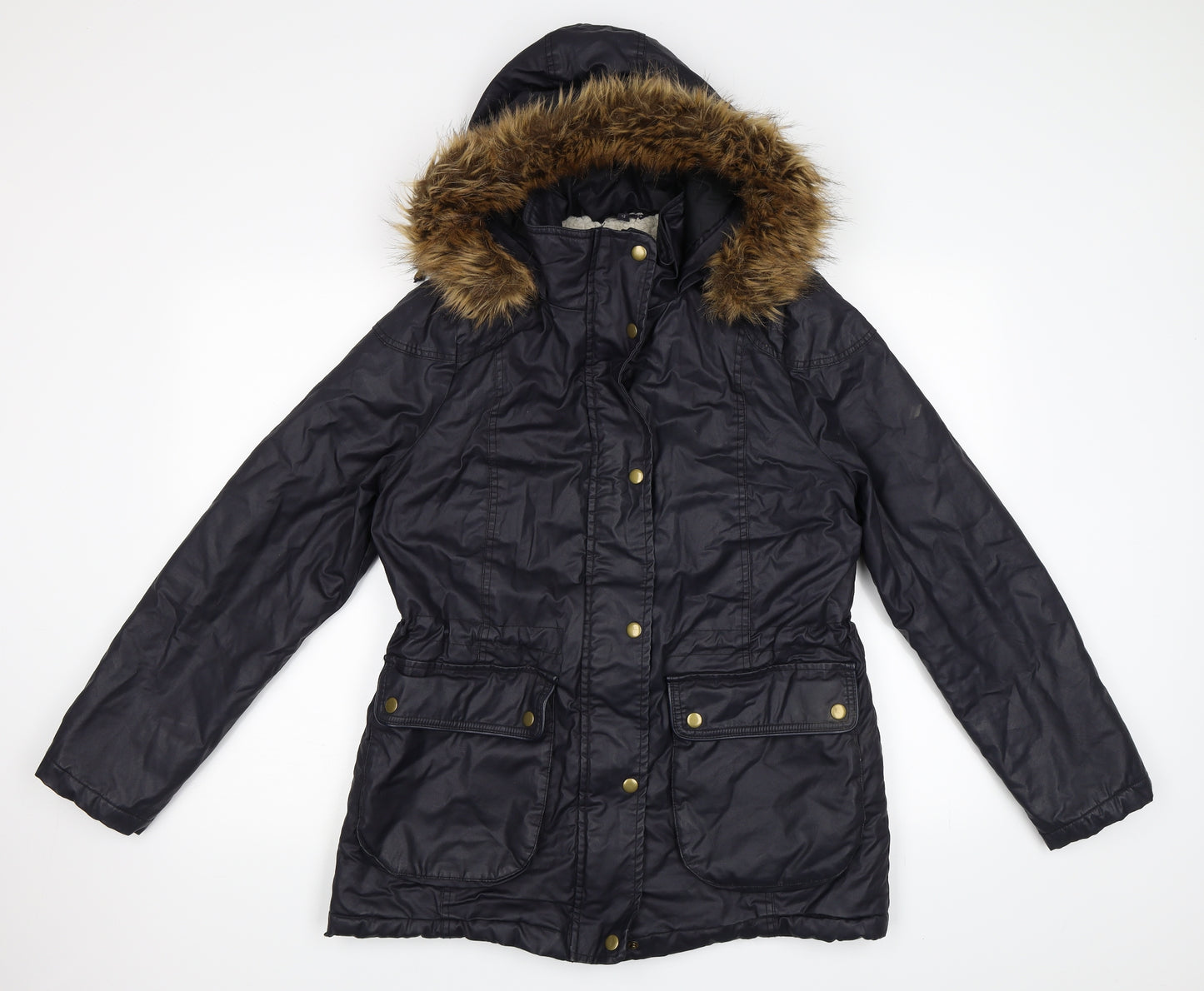 Marks and Spencer Womens Blue   Parka Coat Size 14