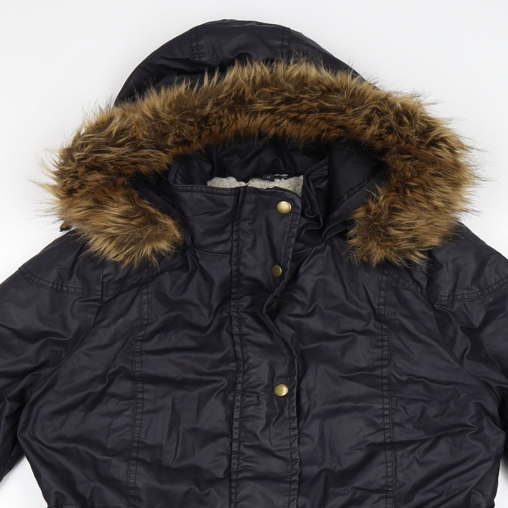 Marks and Spencer Womens Blue   Parka Coat Size 14