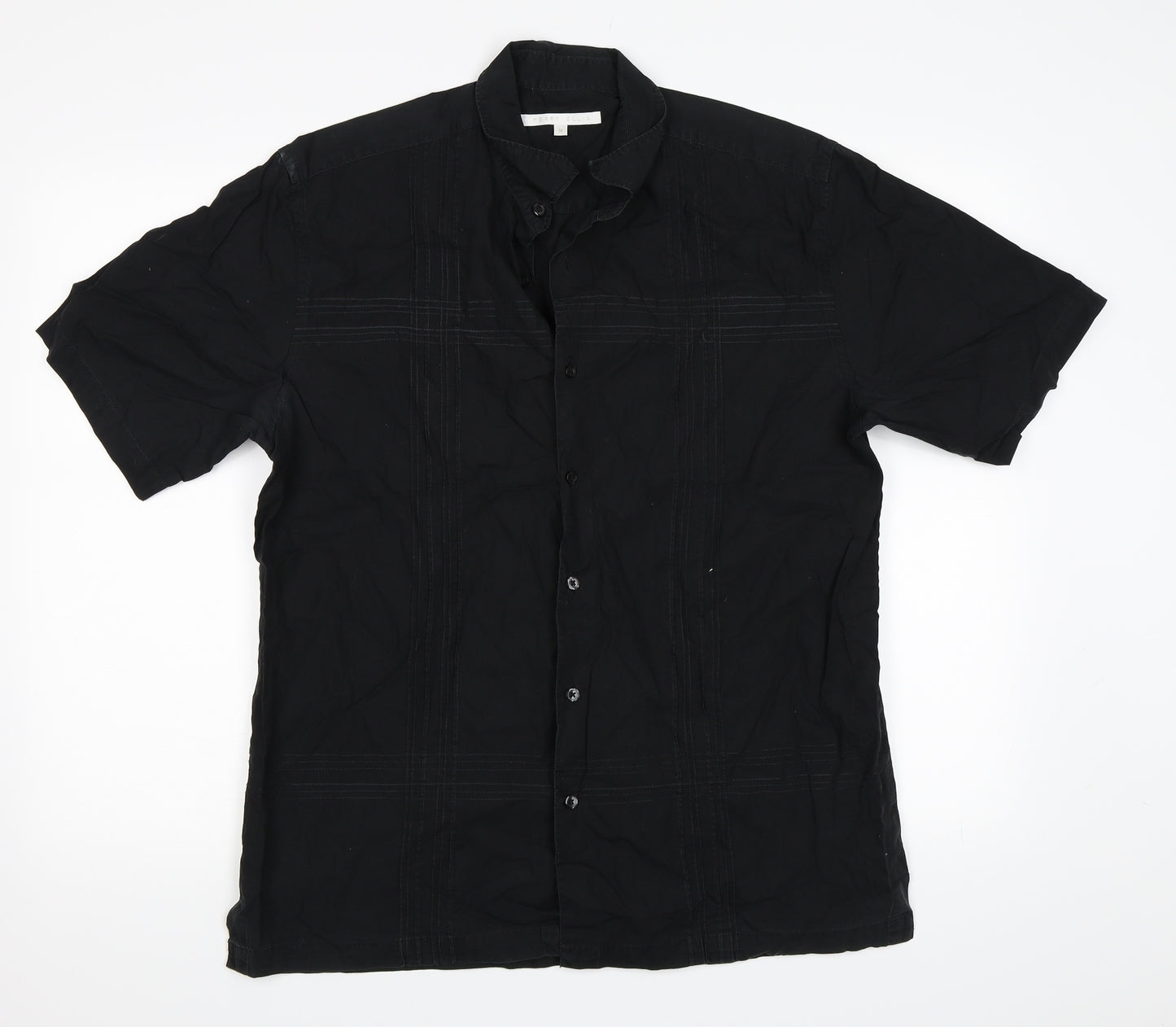 Perry Ellis Mens Black    Button-Up Size M
