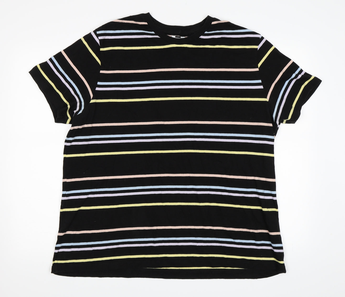 Topman Mens Black Striped   T-Shirt Size 2XL