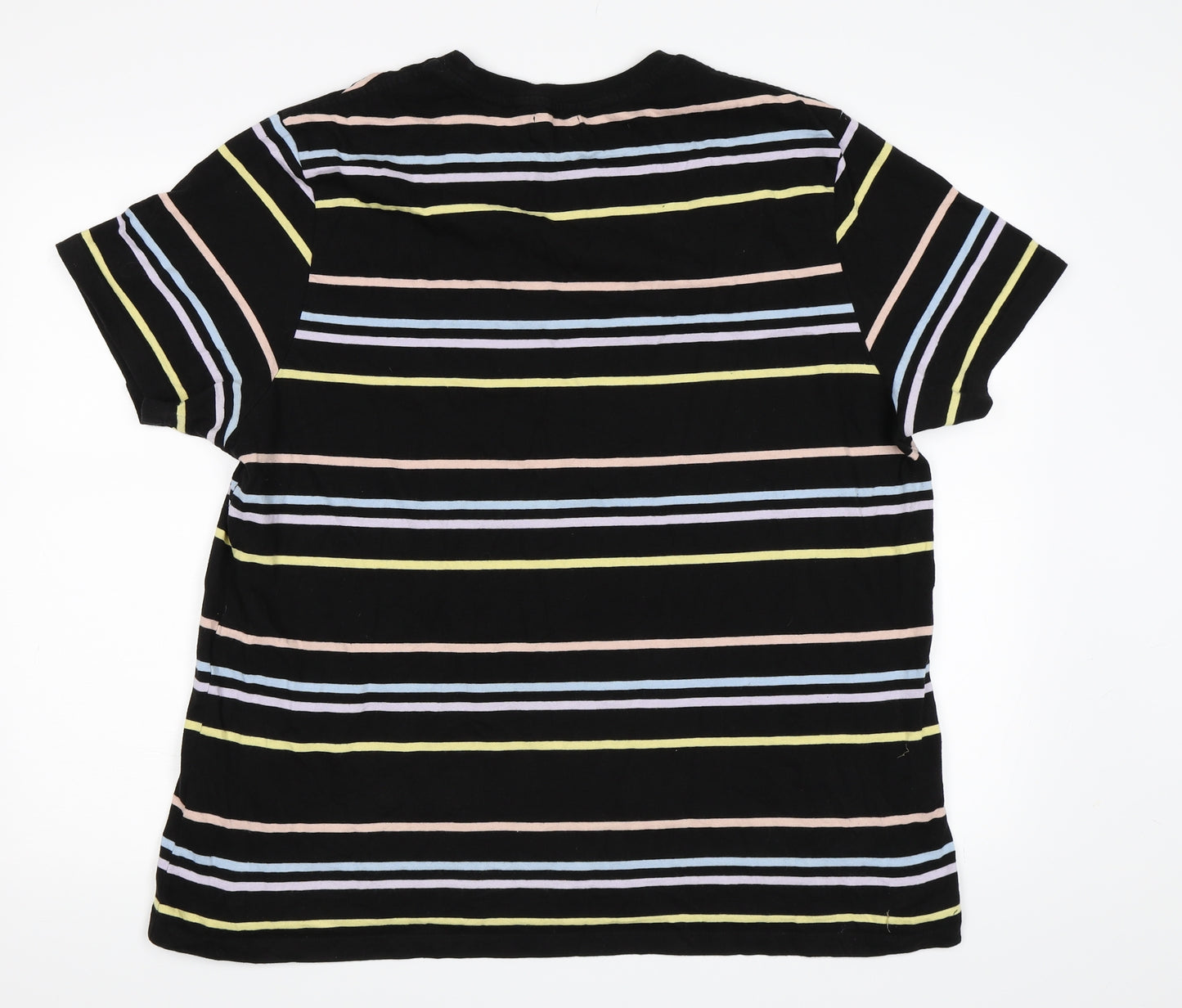 Topman Mens Black Striped   T-Shirt Size 2XL