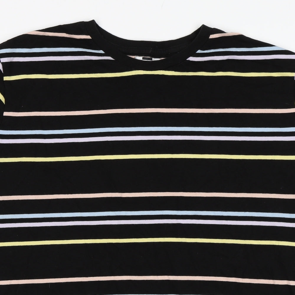 Topman Mens Black Striped   T-Shirt Size 2XL