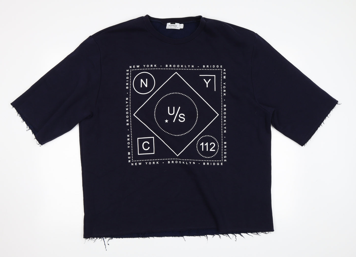 Topman Mens Blue   Pullover Sweatshirt Size XL