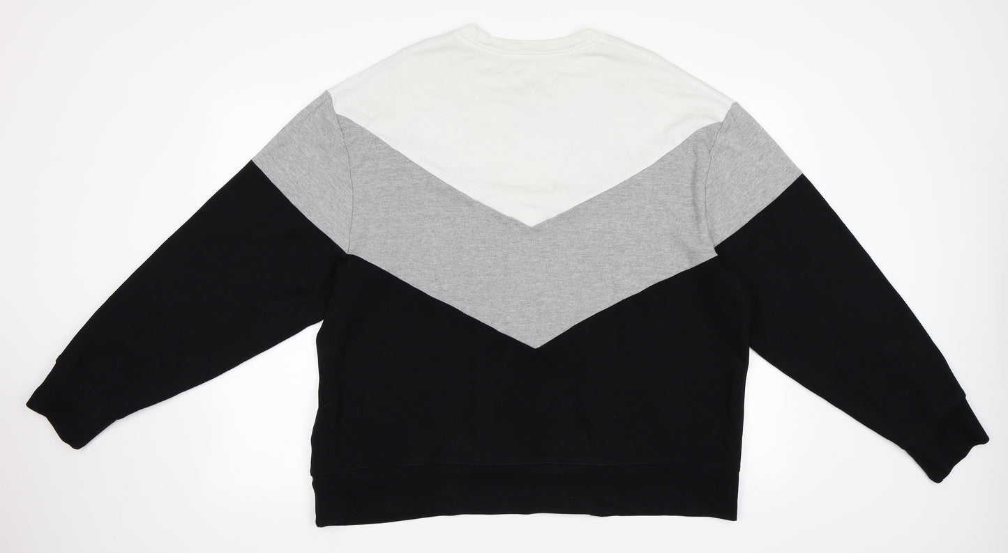 Topman Mens Black Striped  Pullover Sweatshirt Size 2XL