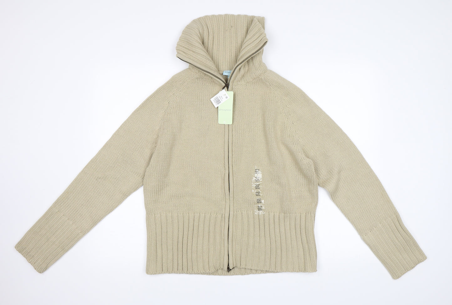 Atmosphere Womens Beige   Full Zip Sweatshirt Size 18