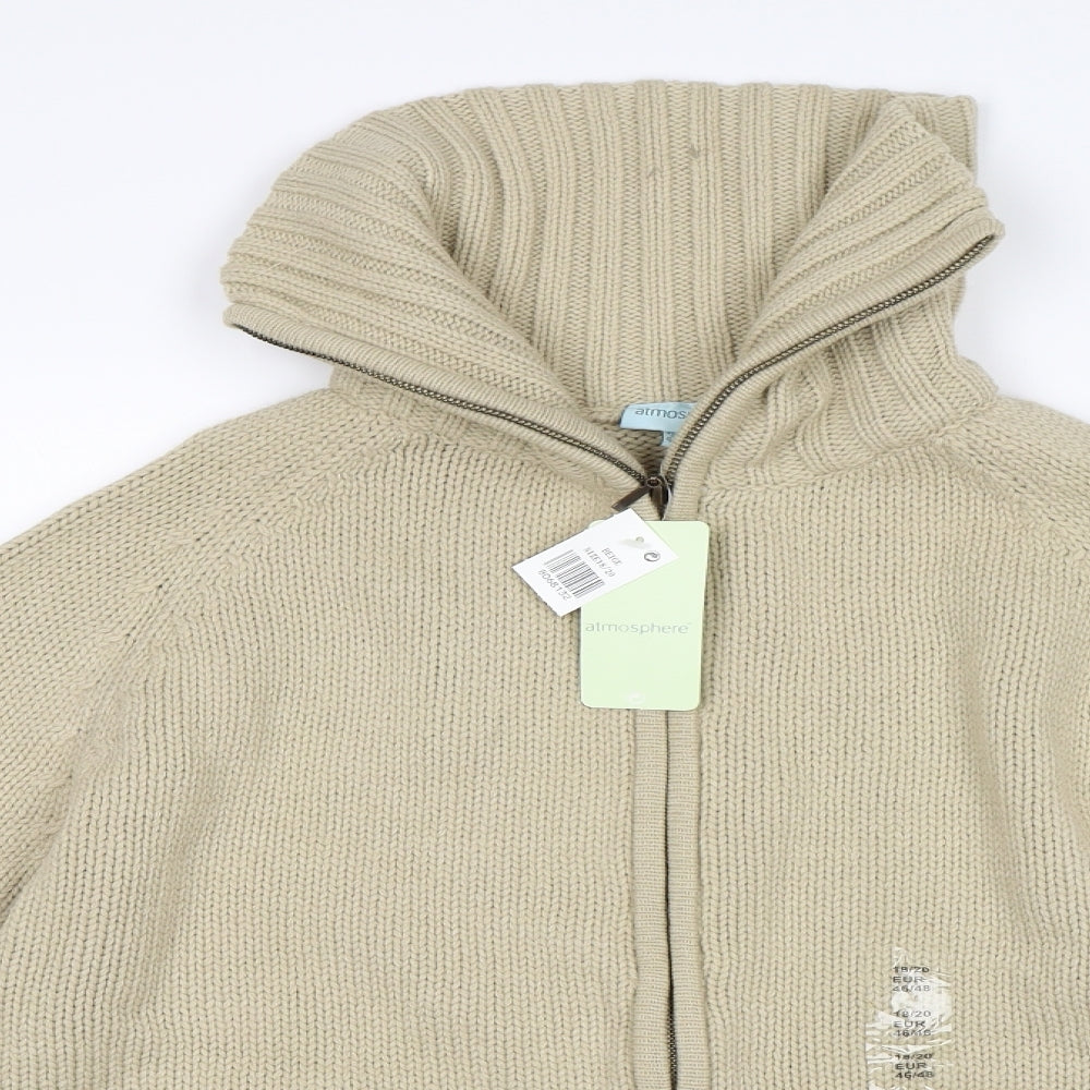 Atmosphere Womens Beige   Full Zip Sweatshirt Size 18