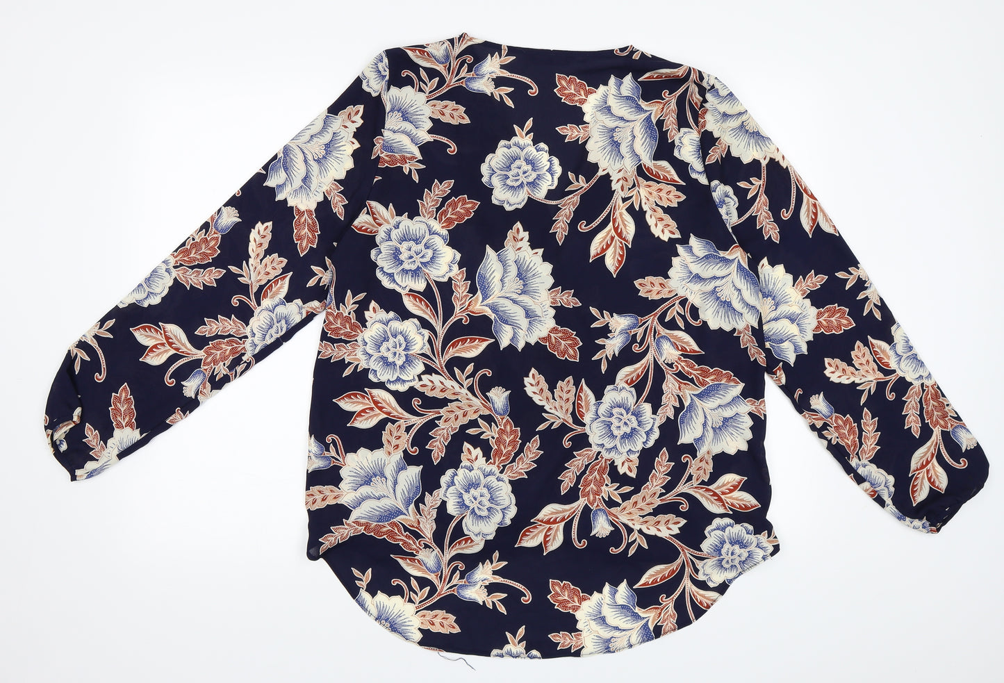 George Womens Blue Floral  Basic Blouse Size 18