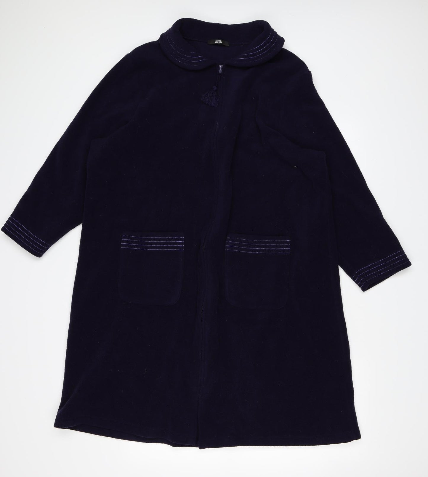 Marks and Spencer Womens Blue Solid   Robe Size 20