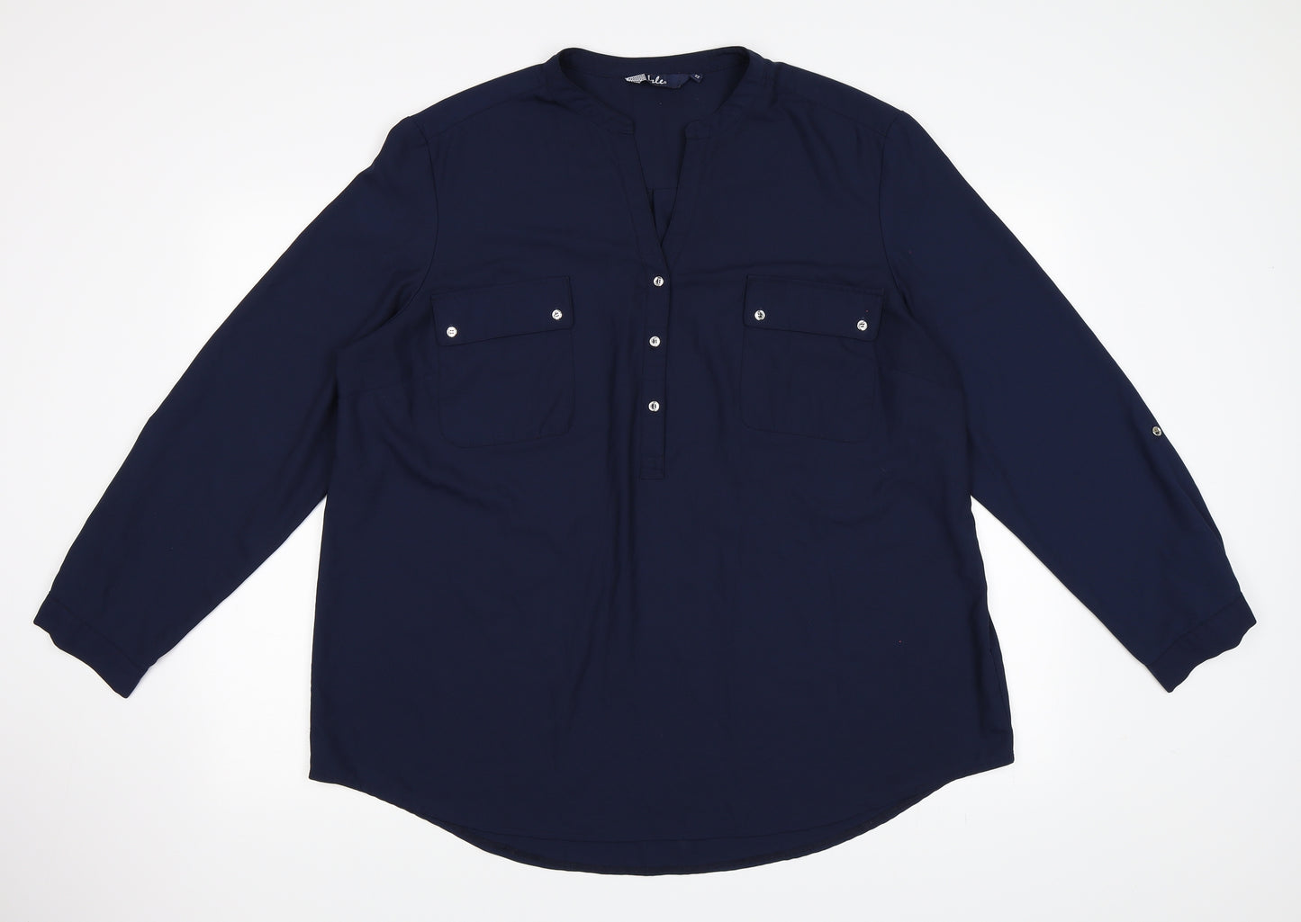 Isle Womens Blue   Basic Blouse Size 22