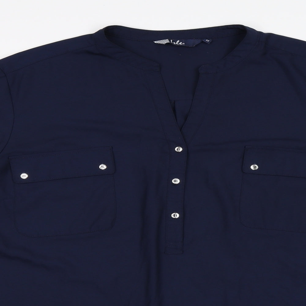 Isle Womens Blue   Basic Blouse Size 22