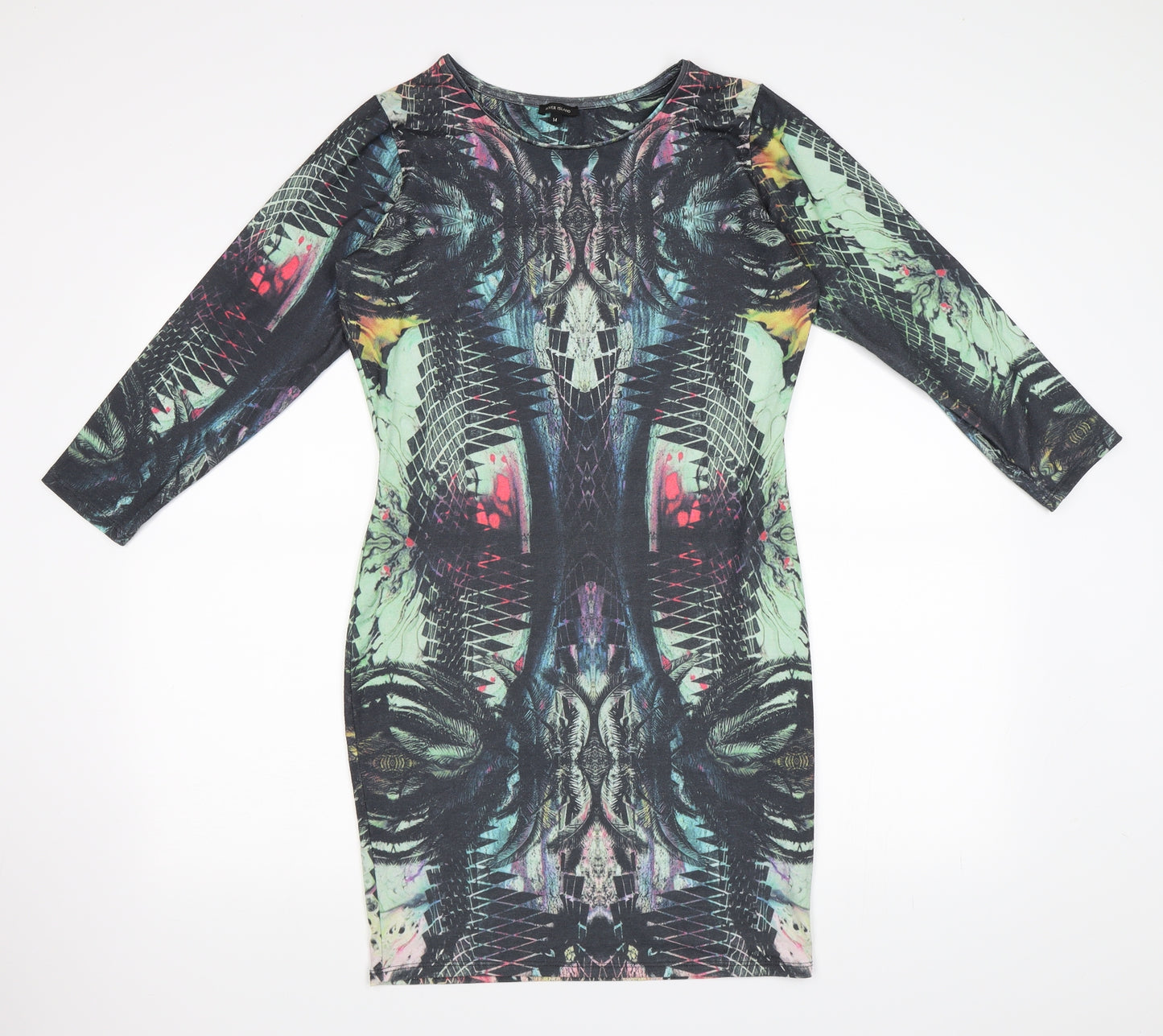River Island Womens Multicoloured Floral  Bodycon  Size 14