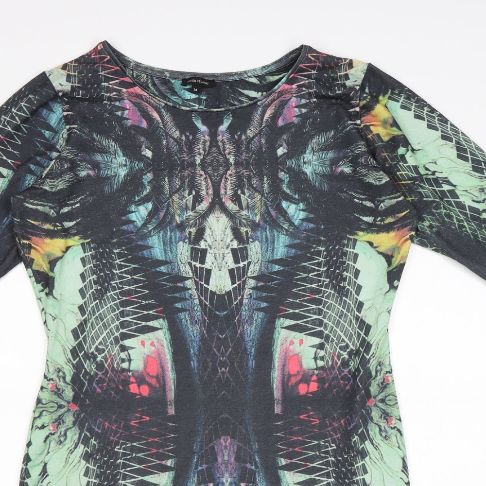 River Island Womens Multicoloured Floral  Bodycon  Size 14