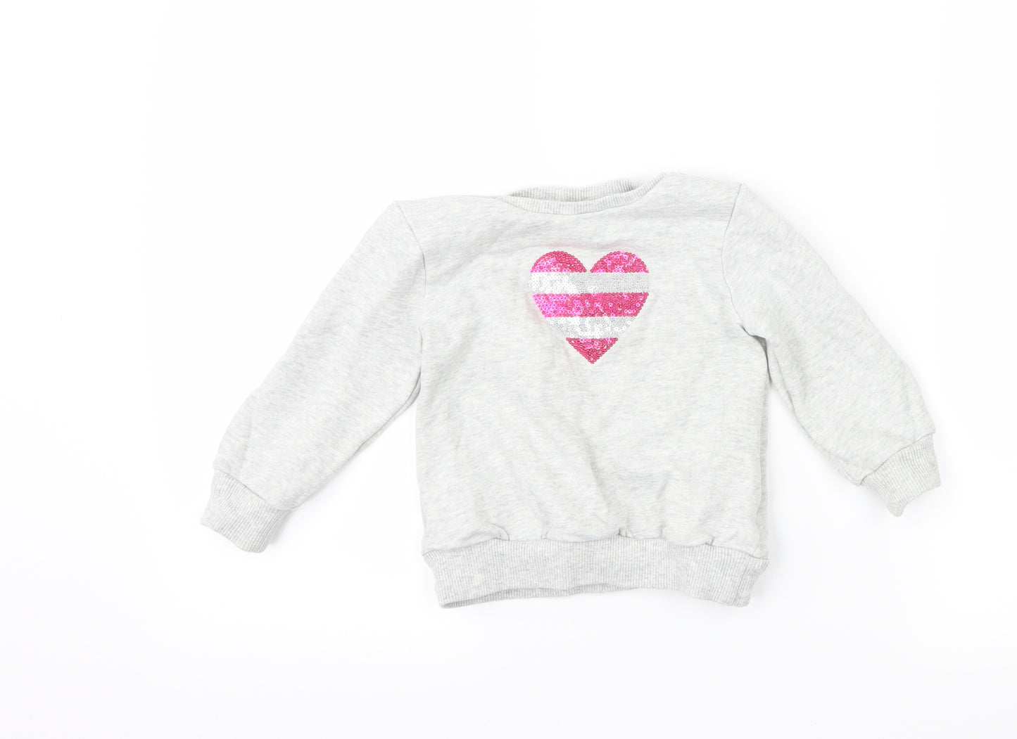 NEXT Girls Grey   Pullover Jumper Size 18-24 Months  - Love heart