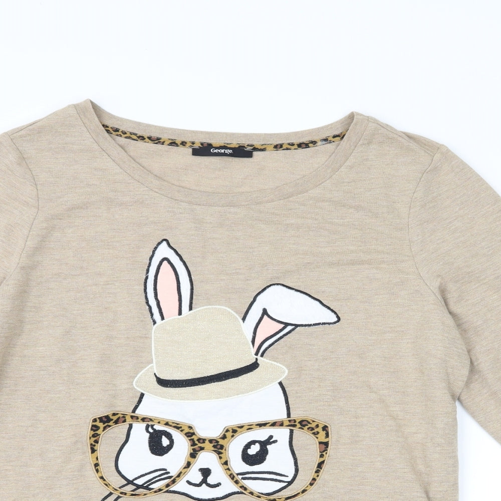 George Womens Brown   Pullover Sweatshirt Size 14  - bunny