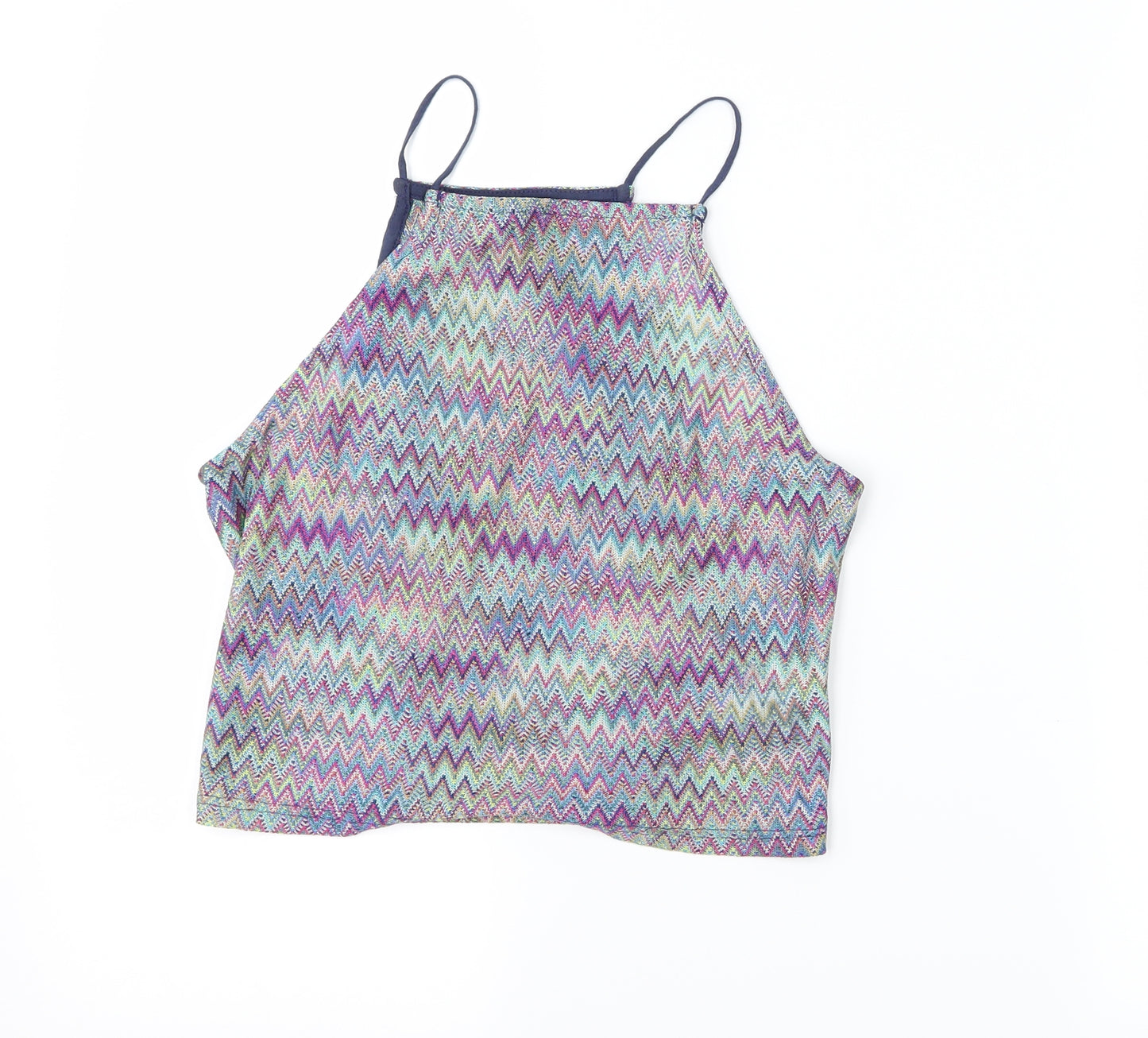 Primark Womens Purple Geometric  Cropped Tank Size 10