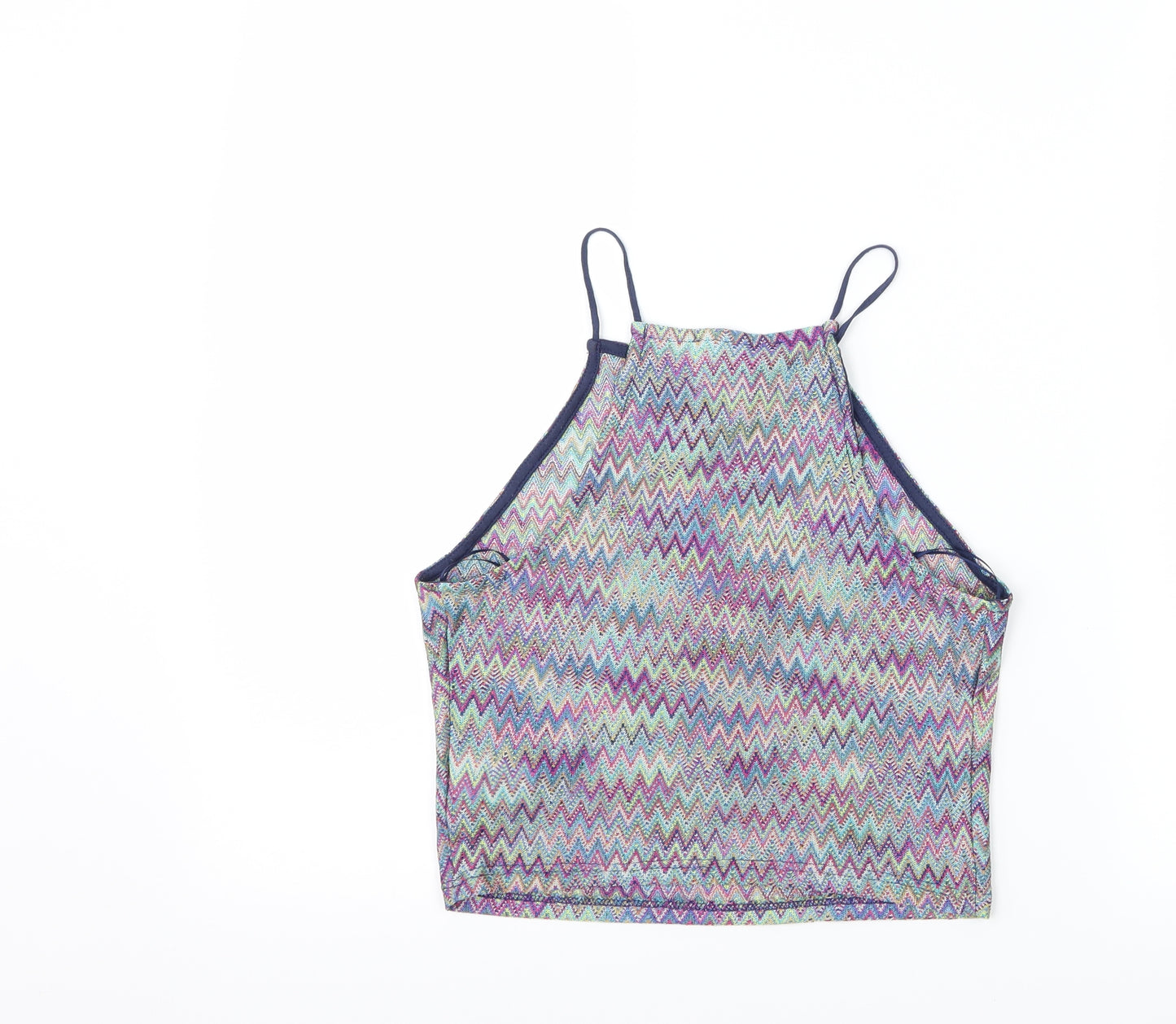 Primark Womens Purple Geometric  Cropped Tank Size 10