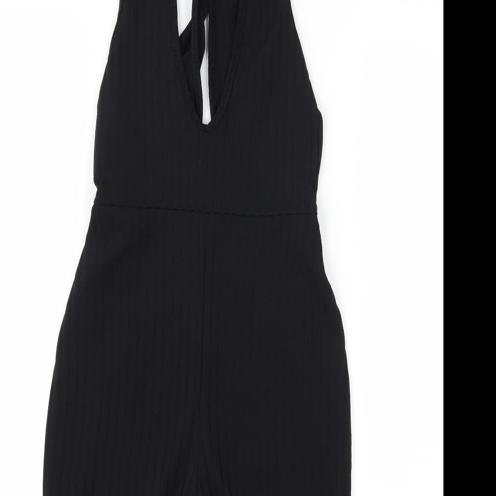 PRETTYLITTLETHING Womens Black   Playsuit One-Piece Size 8