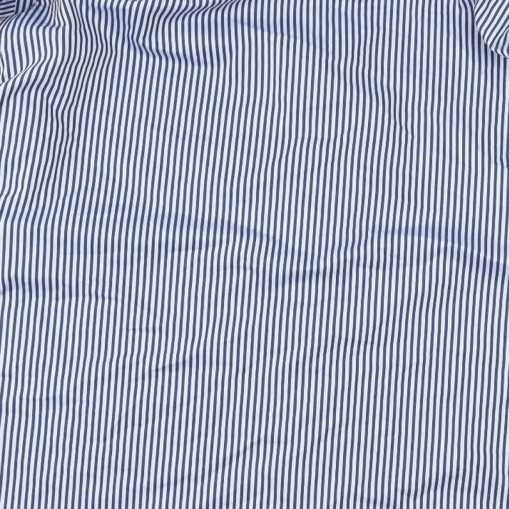 Marks and Spencer Mens Blue Striped   Dress Shirt Size 18.5