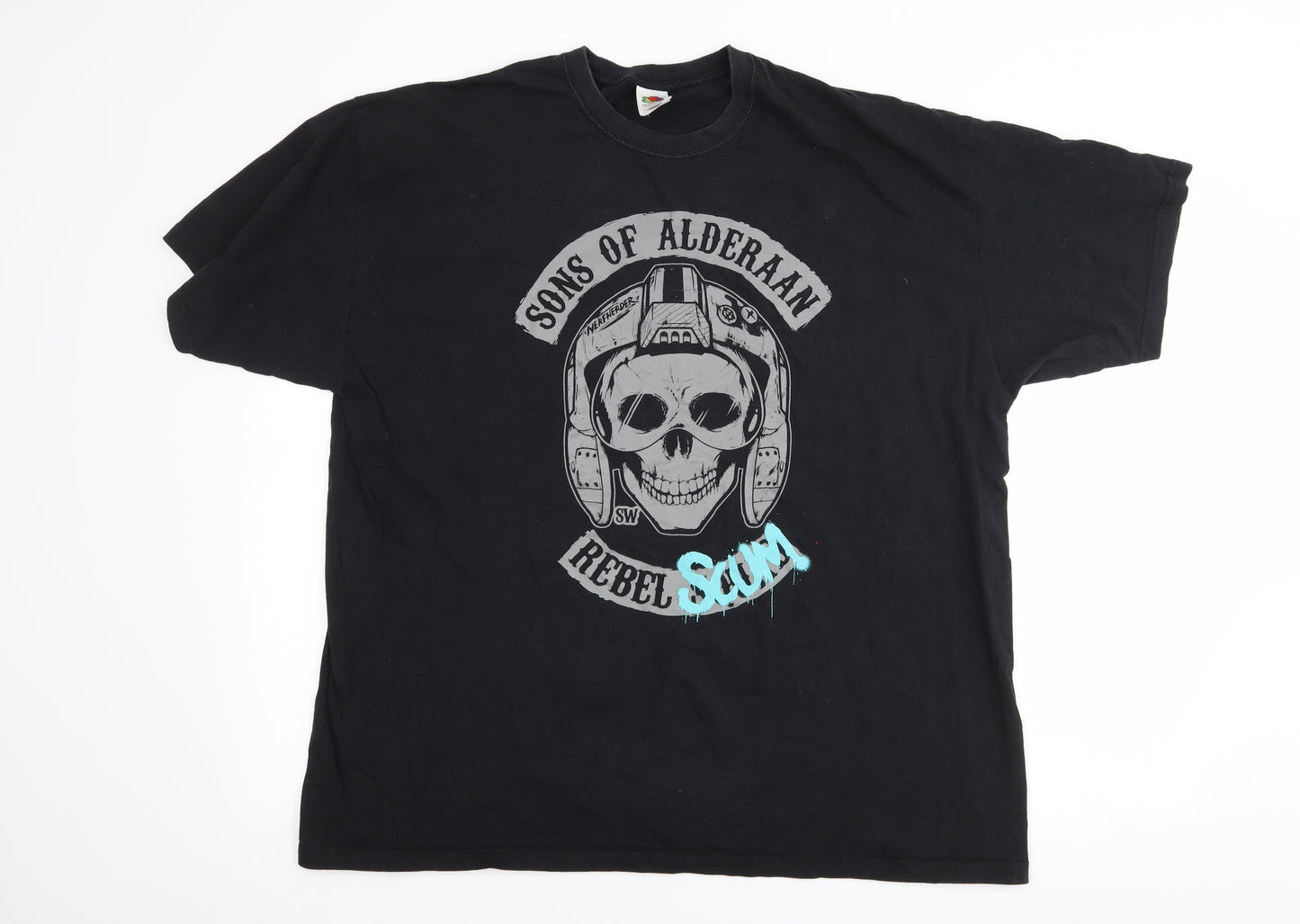 Fruit of the Loom Mens Black    T-Shirt Size 2XL  - sons of alderaan