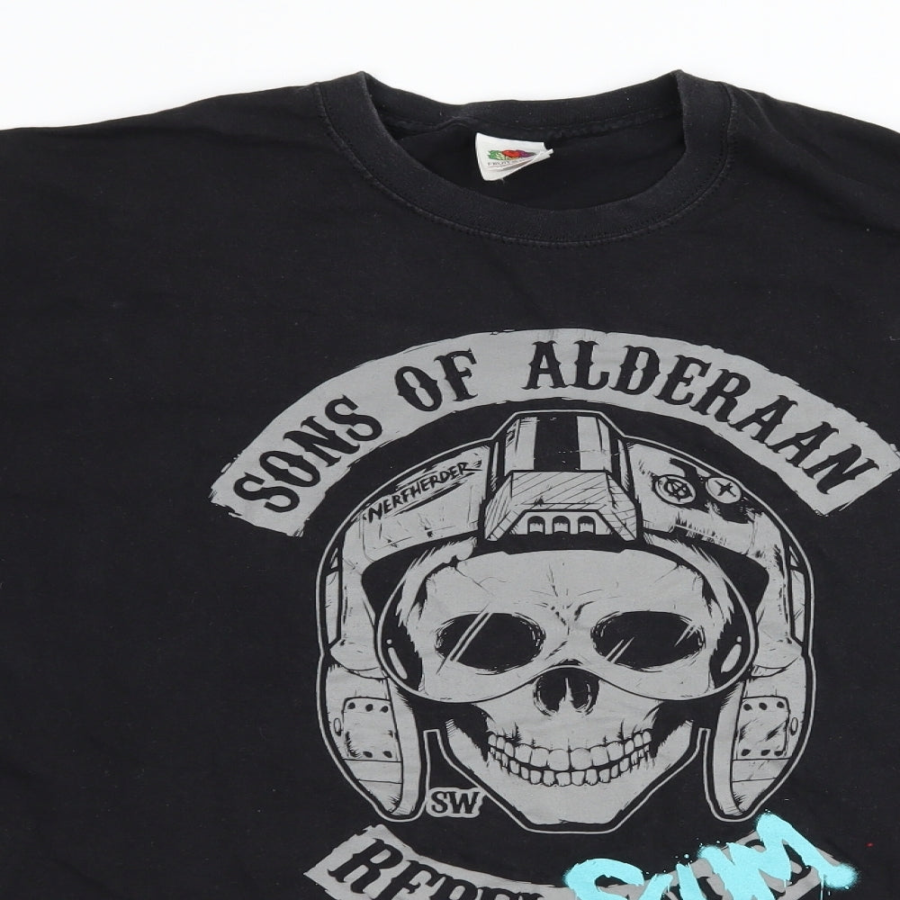 Fruit of the Loom Mens Black    T-Shirt Size 2XL  - sons of alderaan