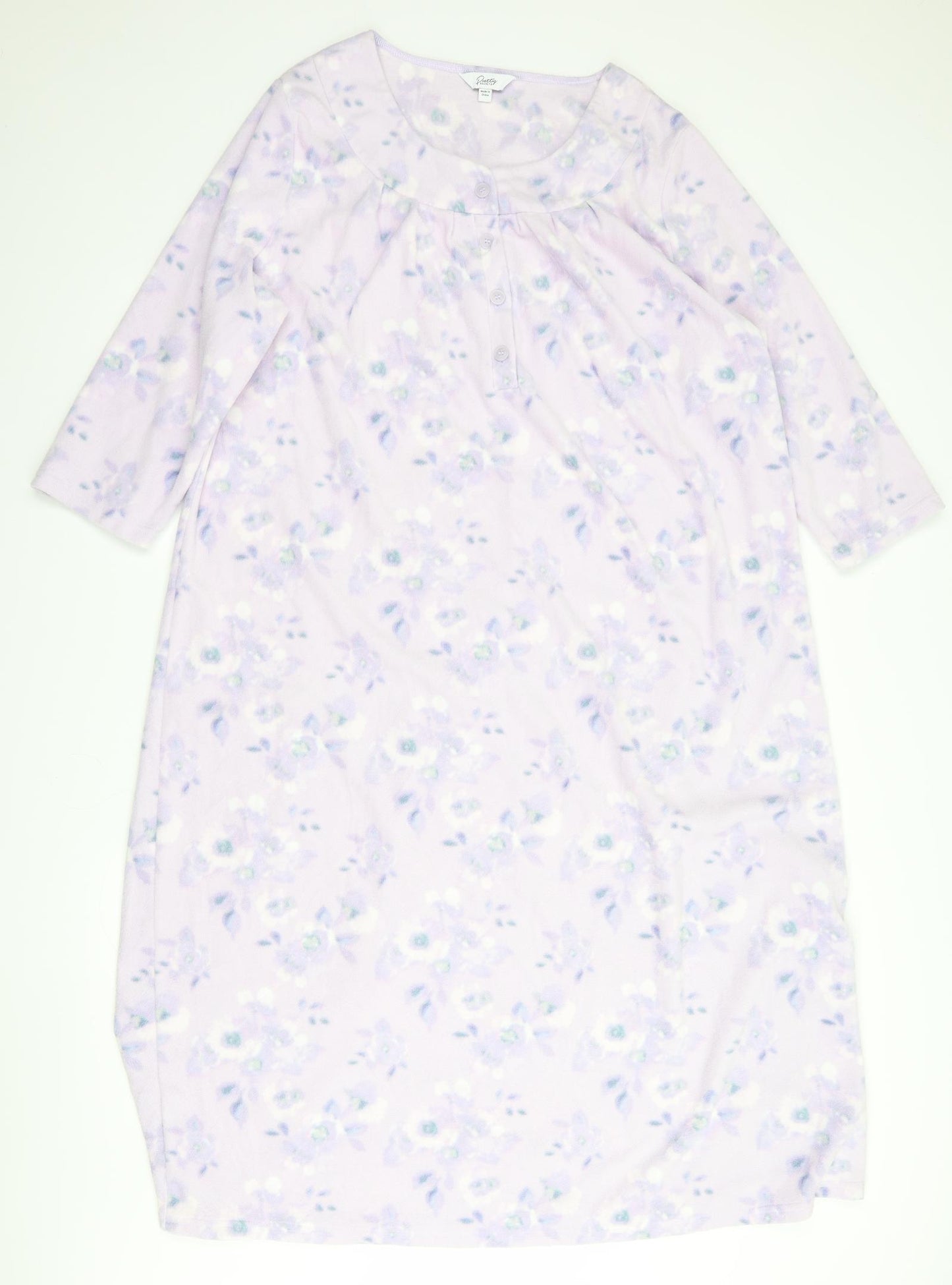 Pretty secrets Womens Purple Floral Fleece Top Gown Size 20