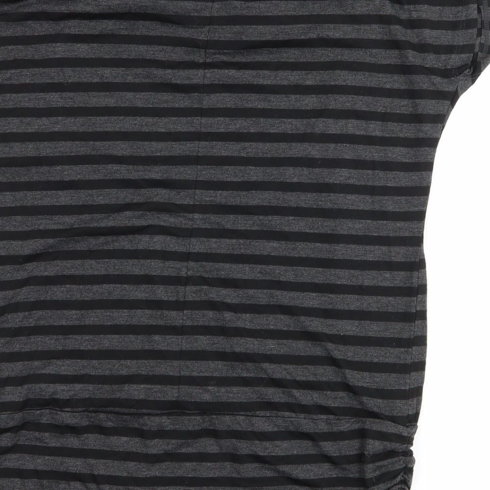 Select Womens Black Striped  Basic T-Shirt Size 14