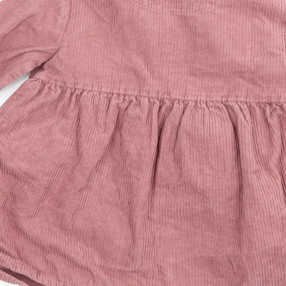 Zara Girls Pink  Corduroy Shirt Dress  Size 18-24 Months