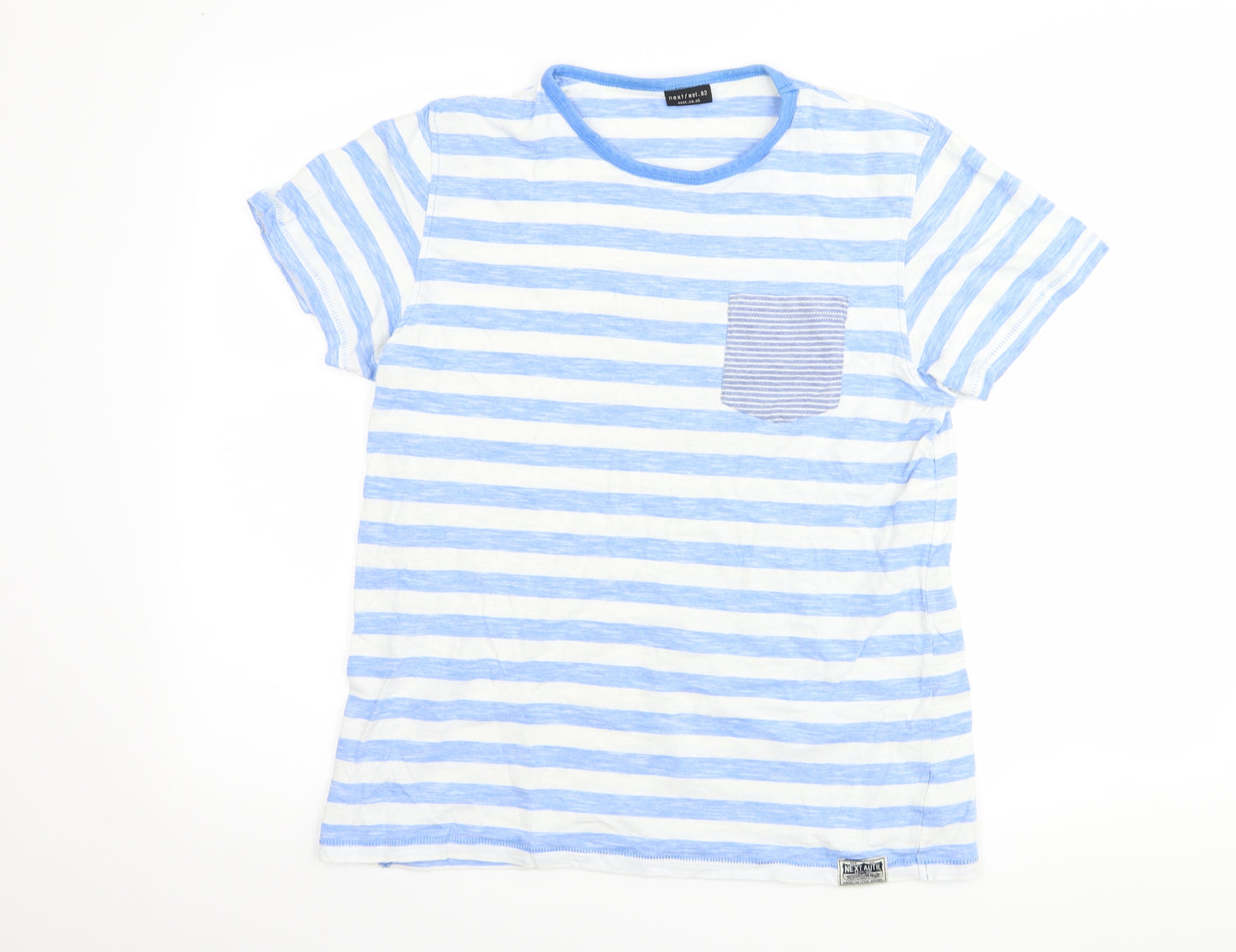 NEXT Boys Blue Striped  Basic T-Shirt Size 14 Years