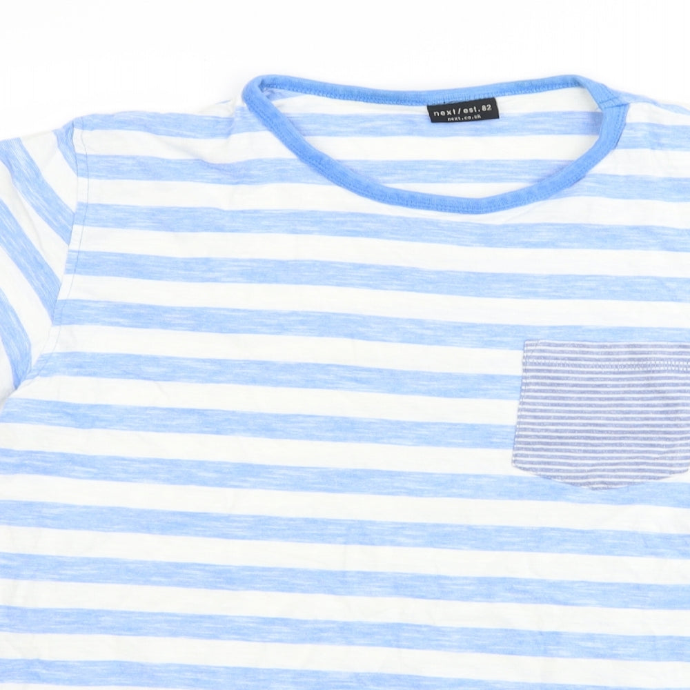 NEXT Boys Blue Striped  Basic T-Shirt Size 14 Years