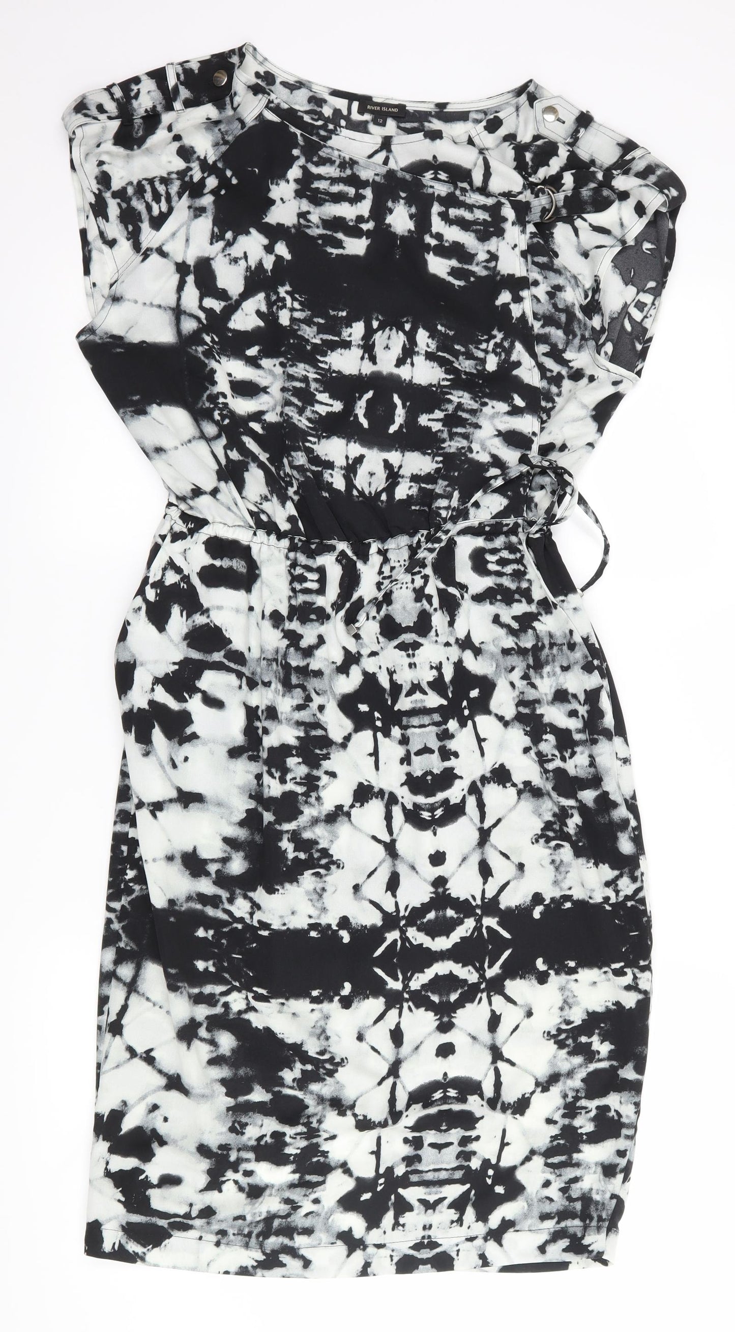 River Island Womens Black   Shift  Size 12  - Tie Dye