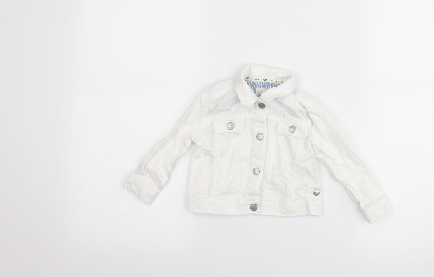Jasper Conran Girls White  Denim Jacket  Size 9-12 Months
