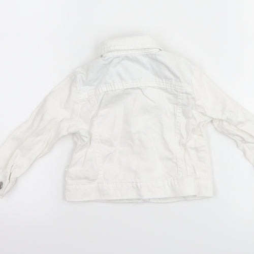 Jasper Conran Girls White  Denim Jacket  Size 9-12 Months