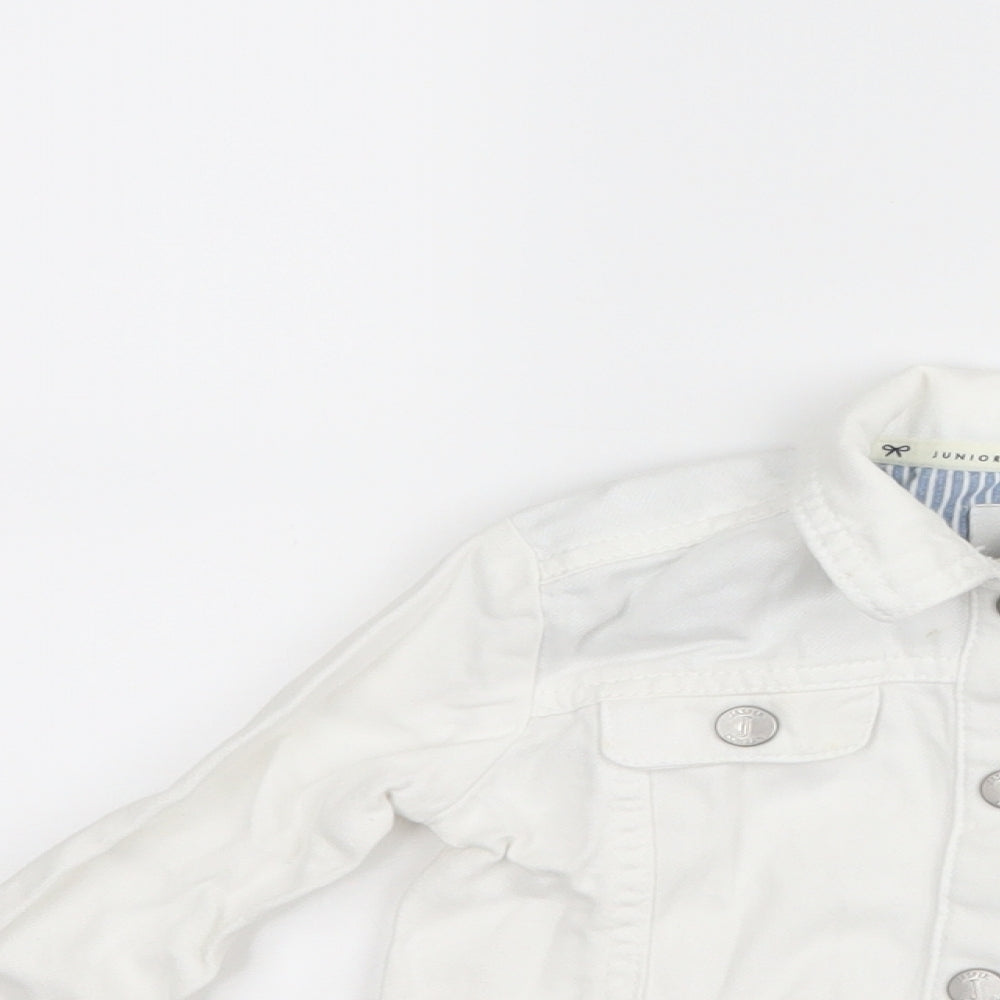Jasper Conran Girls White  Denim Jacket  Size 9-12 Months