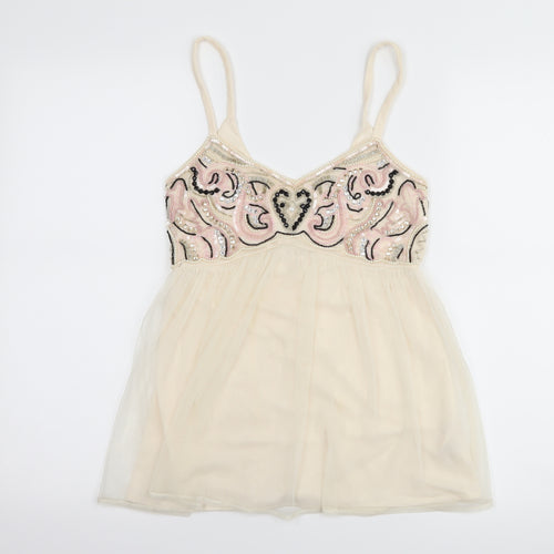 Miss Selfridge Womens Beige   Camisole Tank Size 10